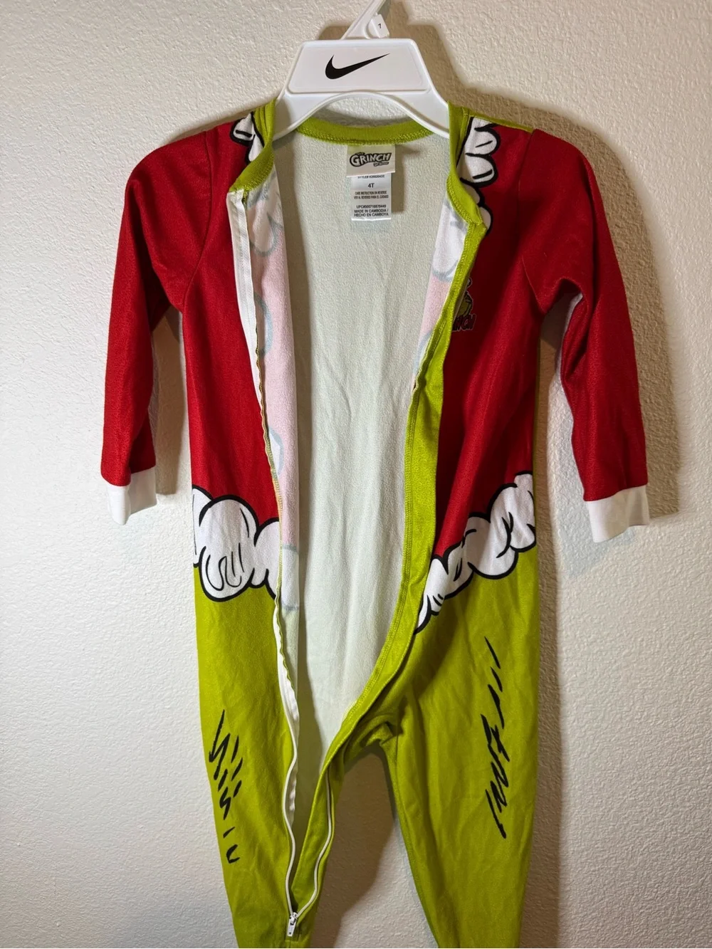 The Grinch Holiday One-Piece Pajamas - Red & Green